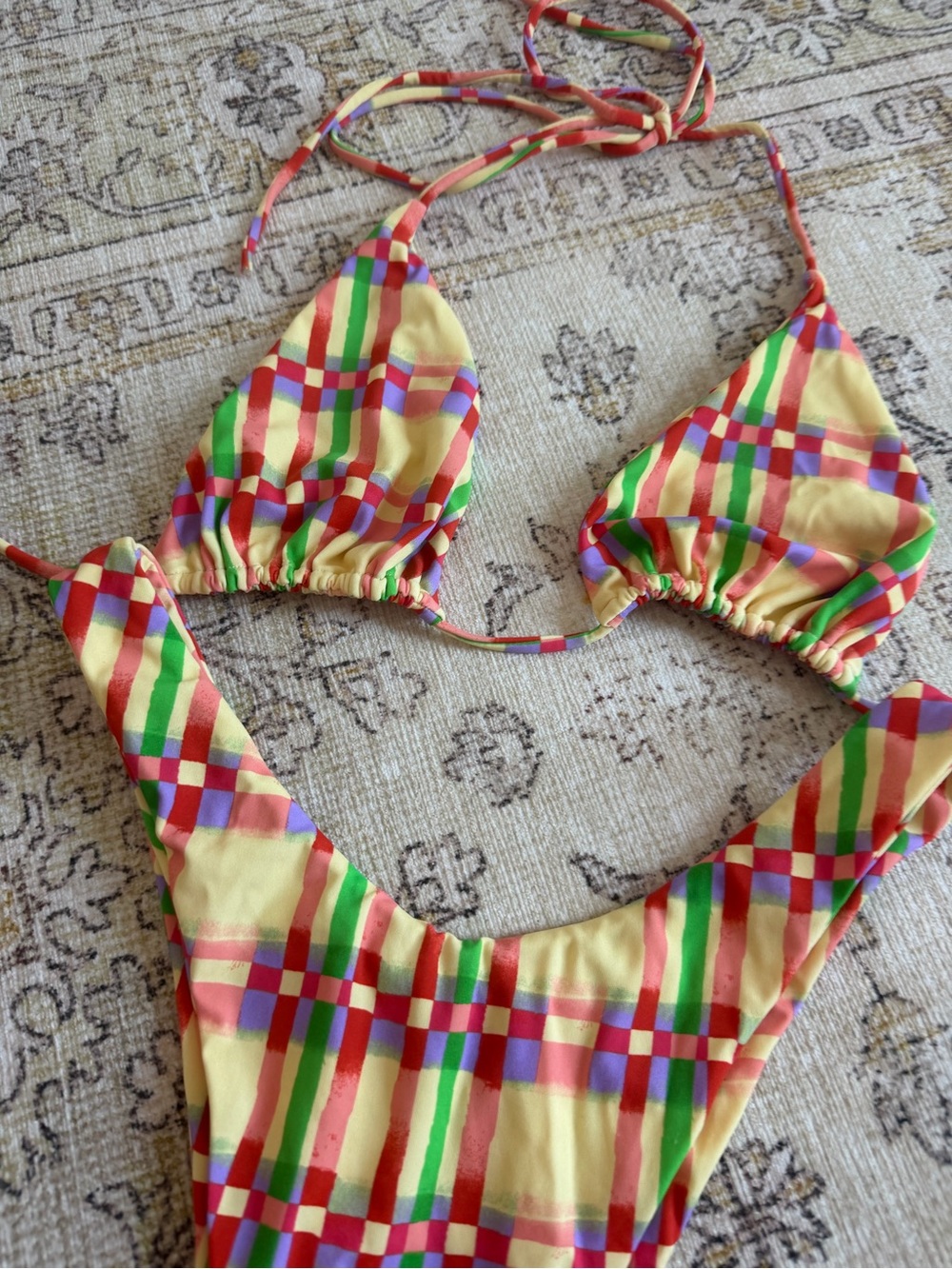 RESA Yellow Multicolor Check Bikini Set - Picture 2 of 4